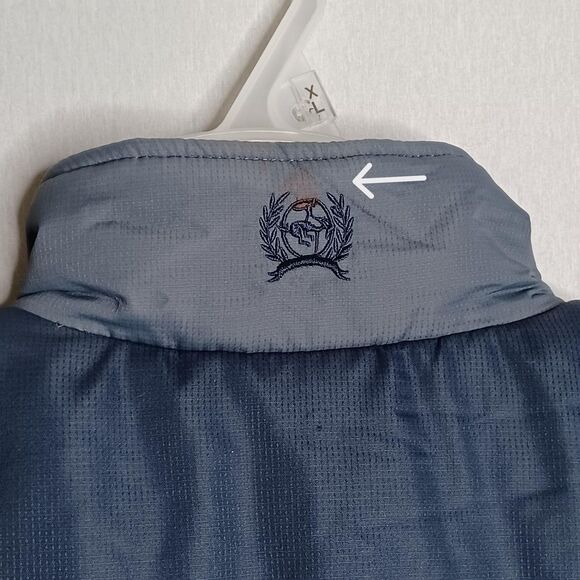 Cinch Vest Mens XL Blue Gray Quilted Puffer Fleece Lined Zip Western Outerwear - Picture 13 of 16